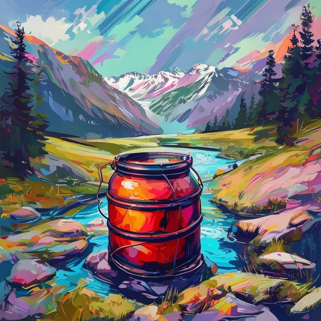 Бочка стоит в ледяной долине