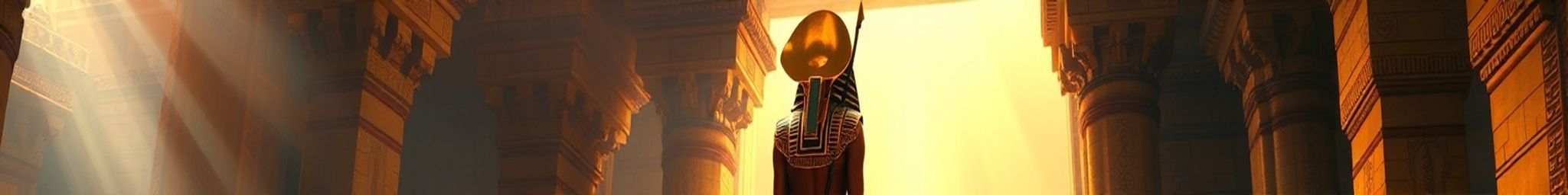 A majestic Egyptian pharaoh, adorned in golden regalia and a towering nemes headdress, stands in contemplation within the grand chamber of an ancient pyramid, bathed in soft, ethereal light filteri...