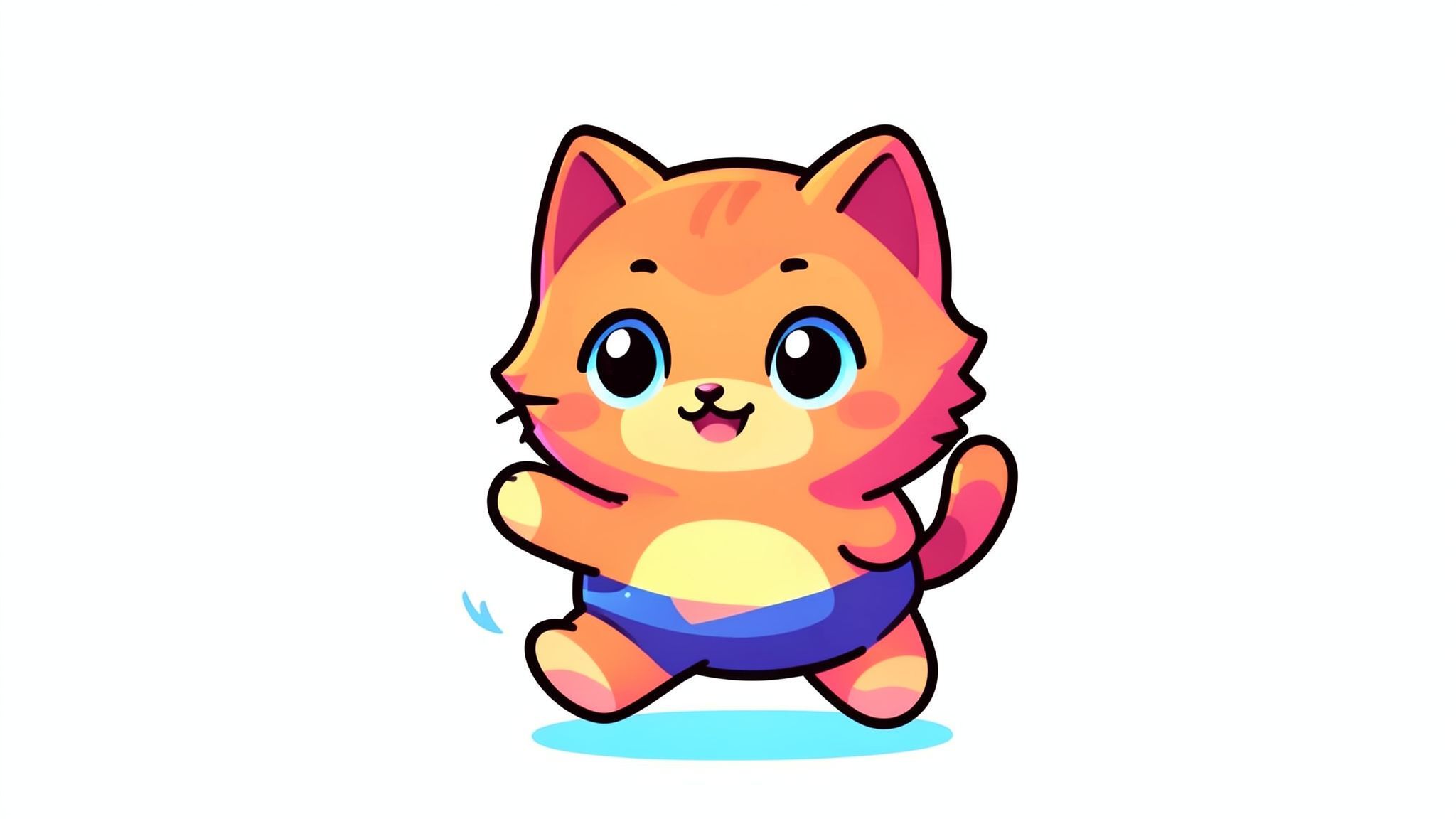 tiny kitty cartoon style