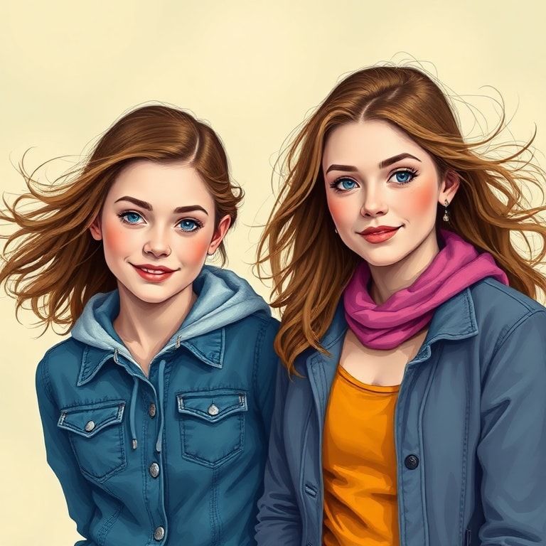 2 девушки 16 лет с ростом 100 галактик имеют худые талии ,у них гигантская грудь и одна девушка стоит под второй так ,что ее гигантская декольте лежит на голове первой девушки и они сексуальные корейки