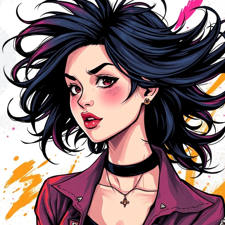 Girl with black hair