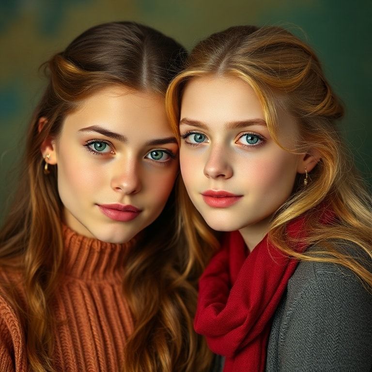 2 девушки 16 лет с ростом 100 галактик имеют худые талии и одна девушка стоит под второй так ,что ее гигантская декольте лежит на голове первой девушки и оно сексуальные корейки