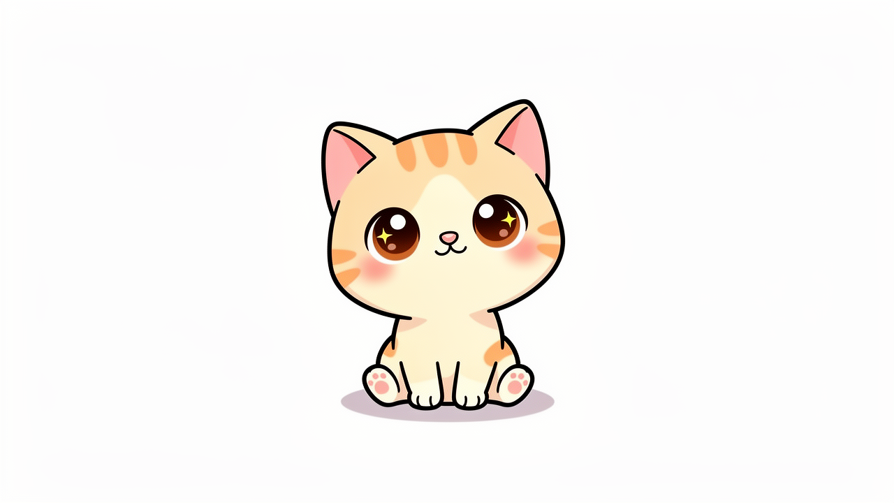 tiny kitty cartoon style