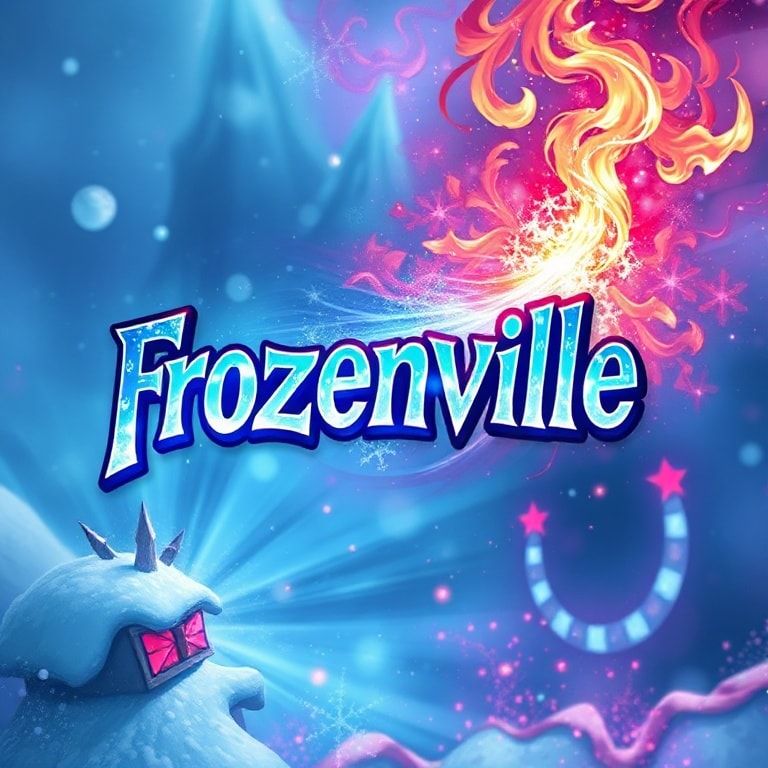 magic text "Frozenvile" winter and fantasy style