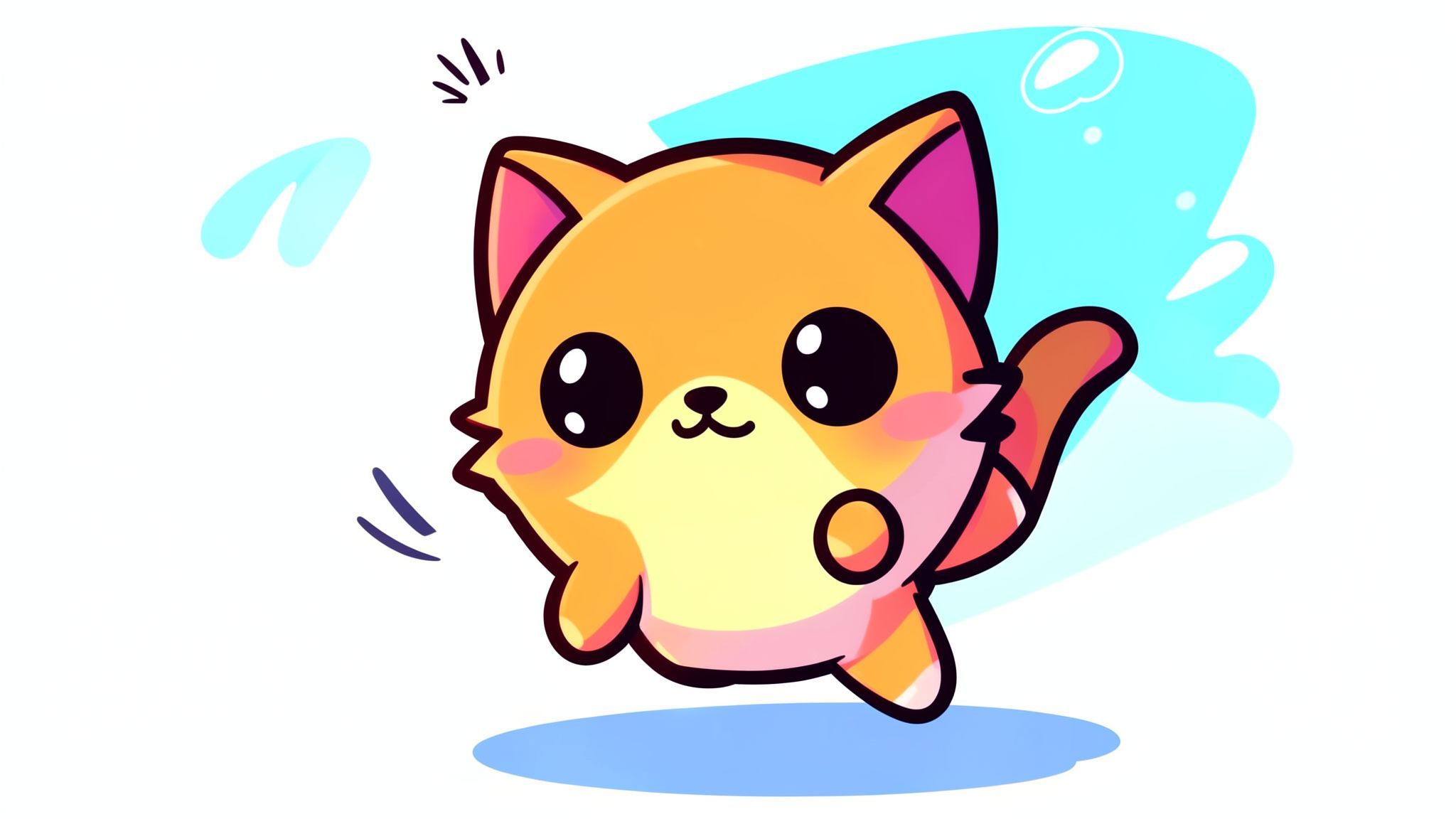 tiny kitty cartoon style