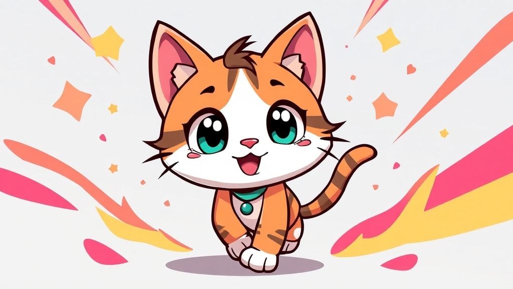 tiny kitty cartoon style