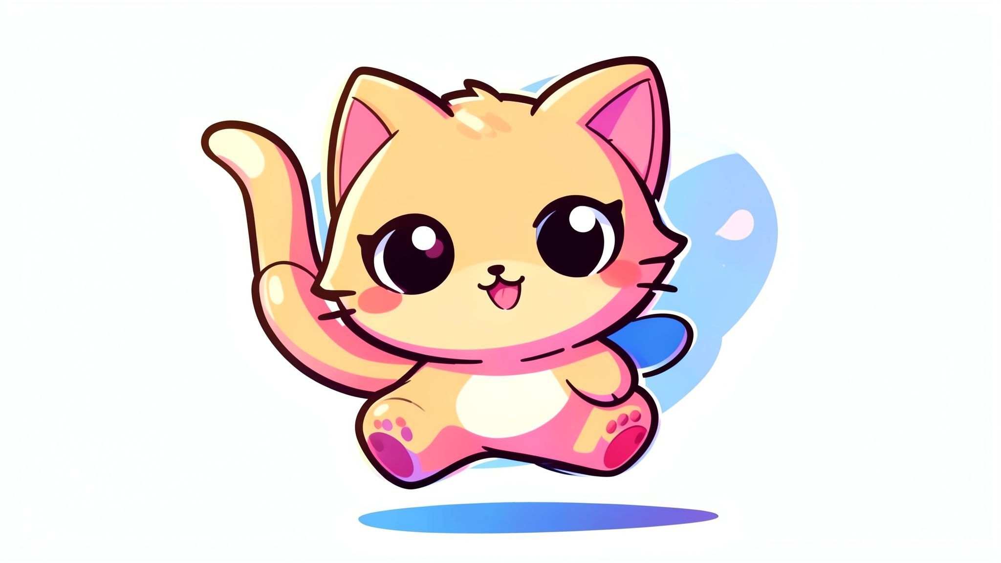 tiny kitty cartoon style