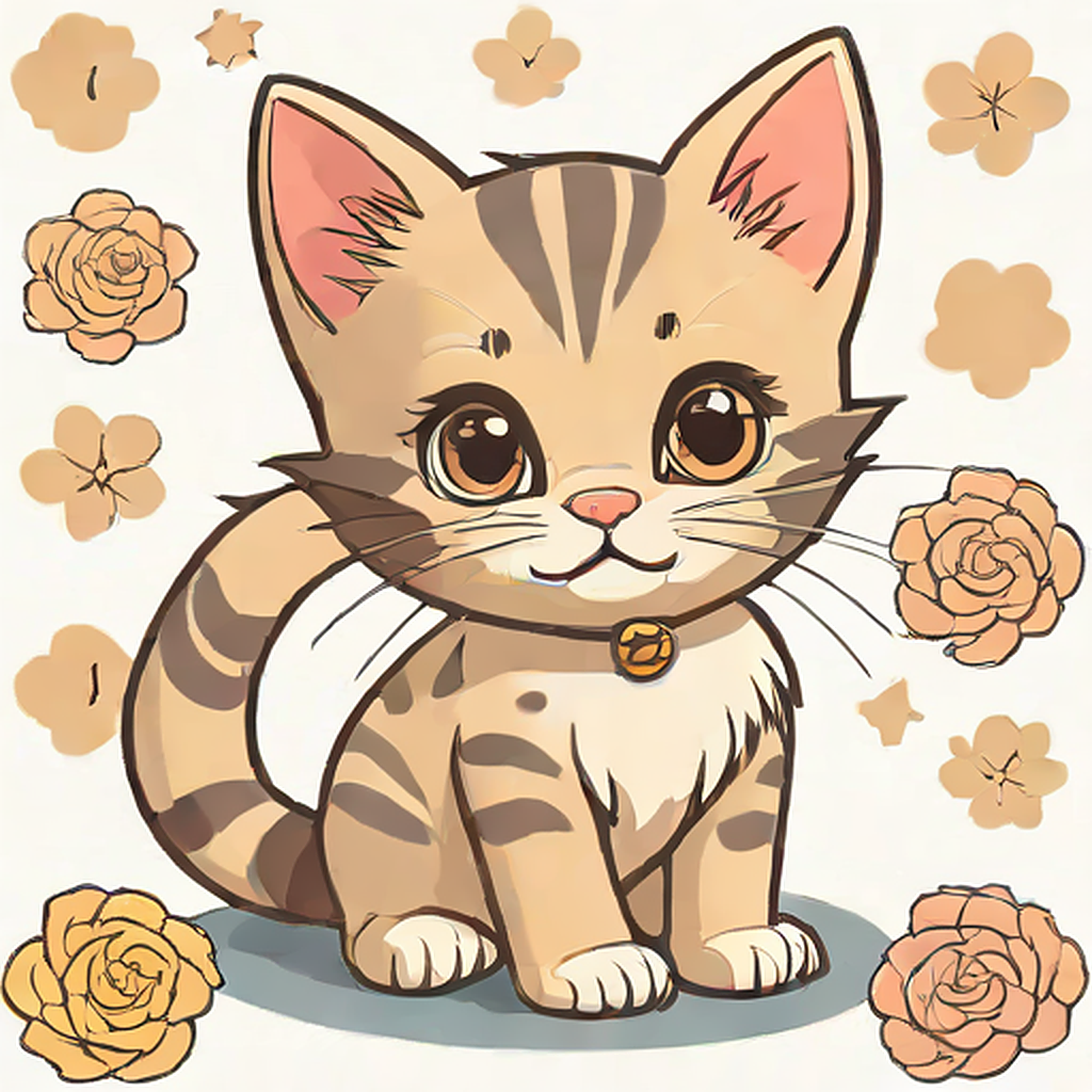 tiny kitty cartoon style