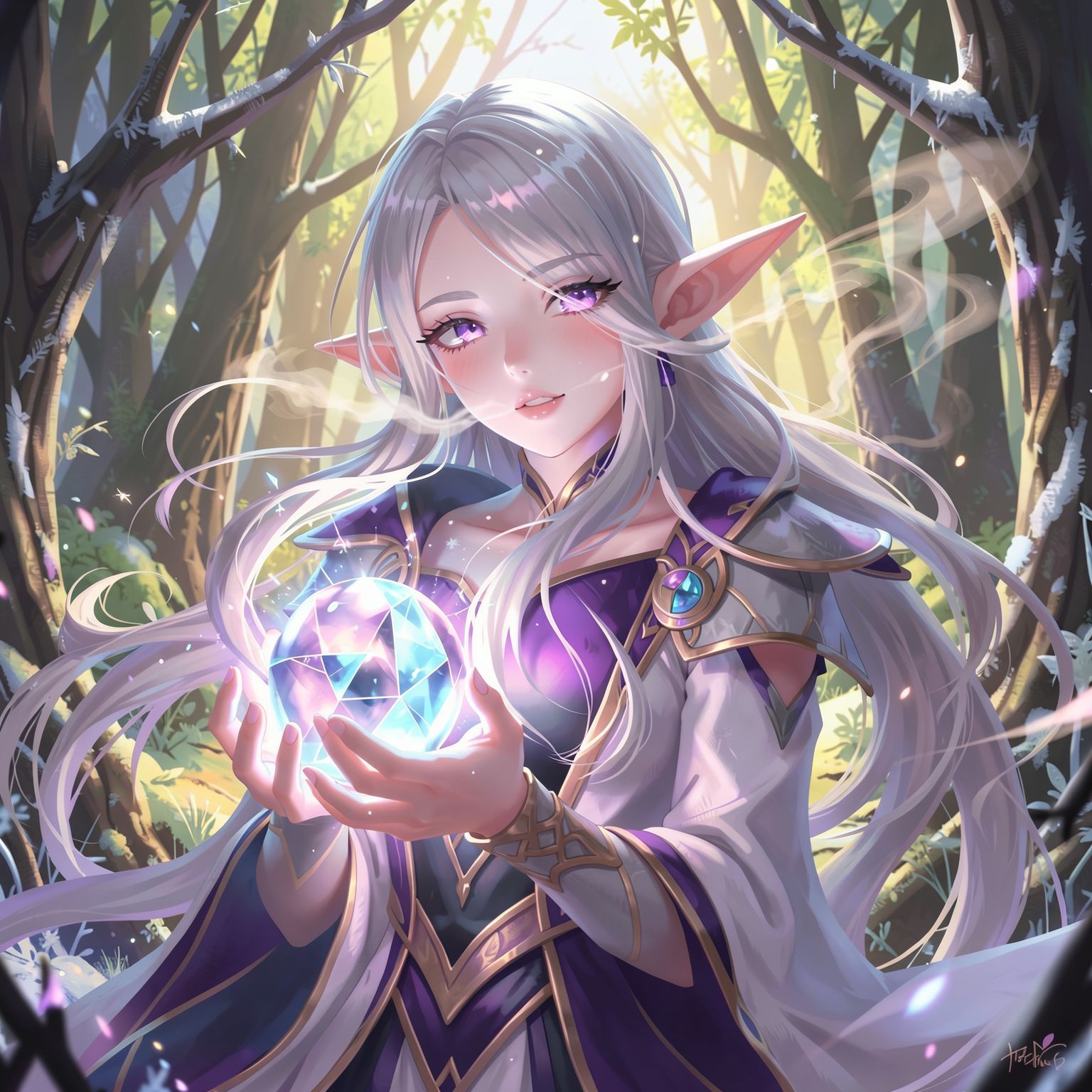 background elven summer forest