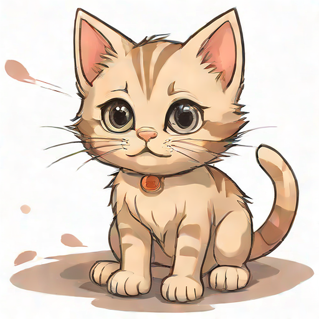 tiny kitty cartoon style