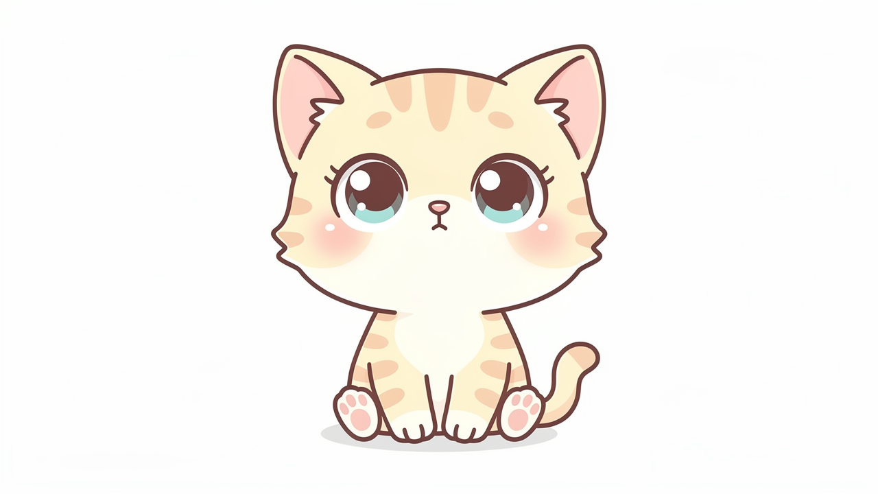 tiny kitty cartoon style
