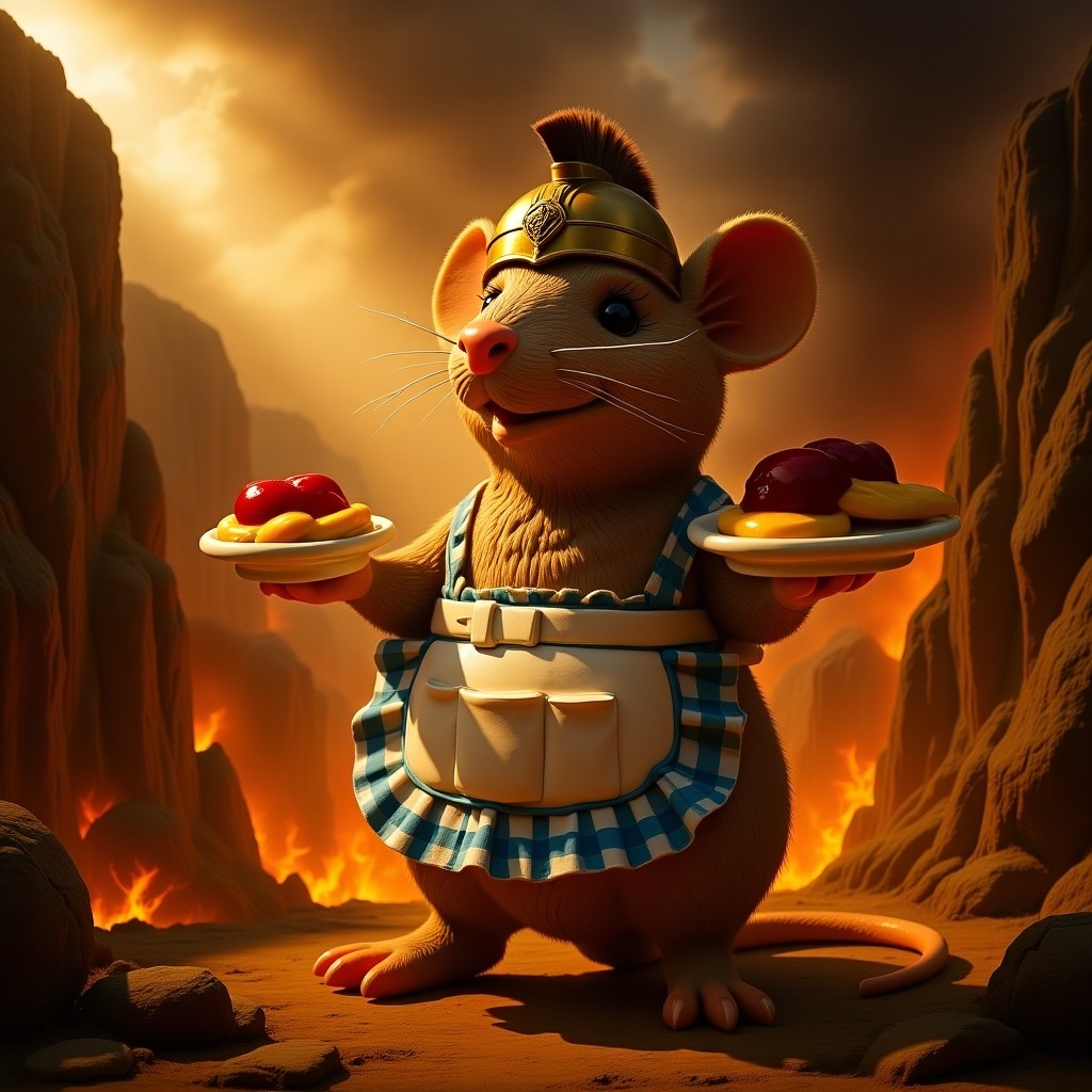 A towering Spartan warrior stands defiantly at the Hot Gates of Thermopylae, his bronze helmet gleaming under the harsh golden sunlight, casting dramatic angular shadows across the jagged cliffs. T...