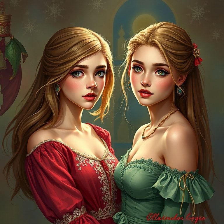 2 девушки 16 лет с ростом 100 галактик имеют худые талии и одна девушка стоит под второй так ,что ее гигантская декольте лежит на голове первой девушки и оно сексуальные корейки