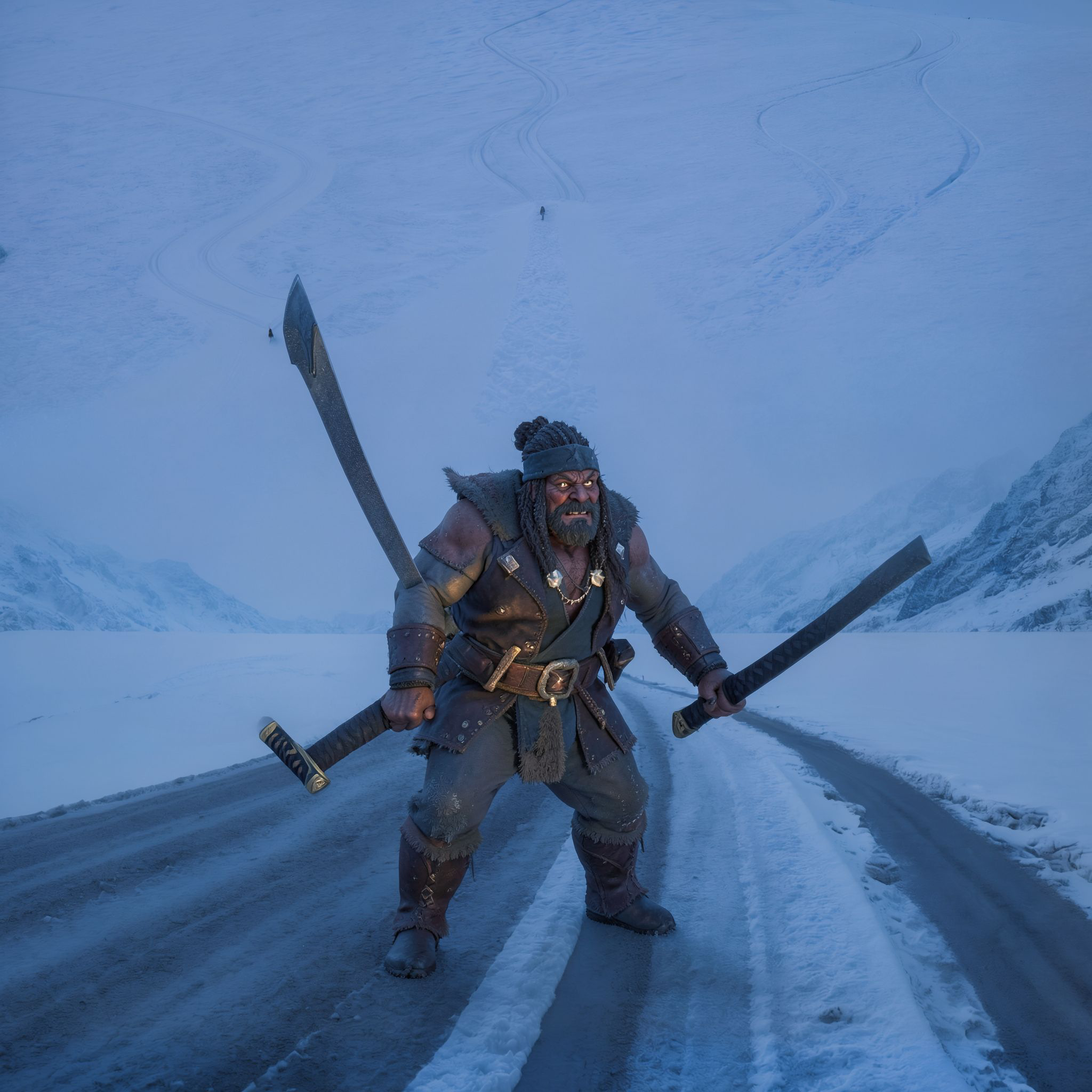 magic dwarf with katana