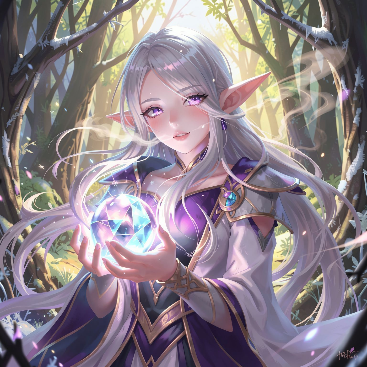 background elven summer forest