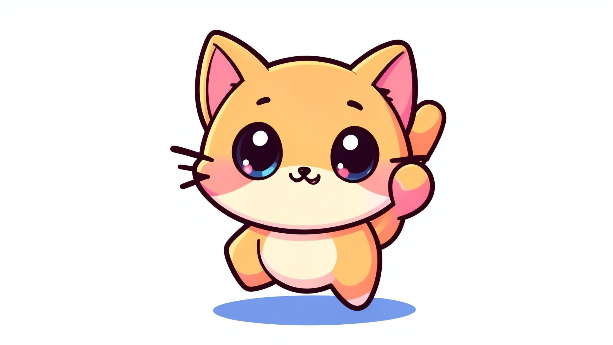 tiny kitty cartoon style